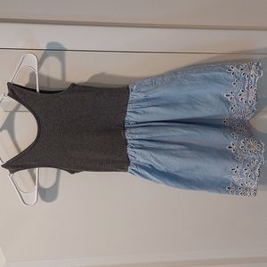 Gap Kids sun dress, size M, gray and baby blue. Excellent
